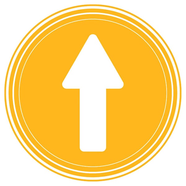 Identity Group Arrow Only w/ Multi-Border, Yellow, 15" 8605XY